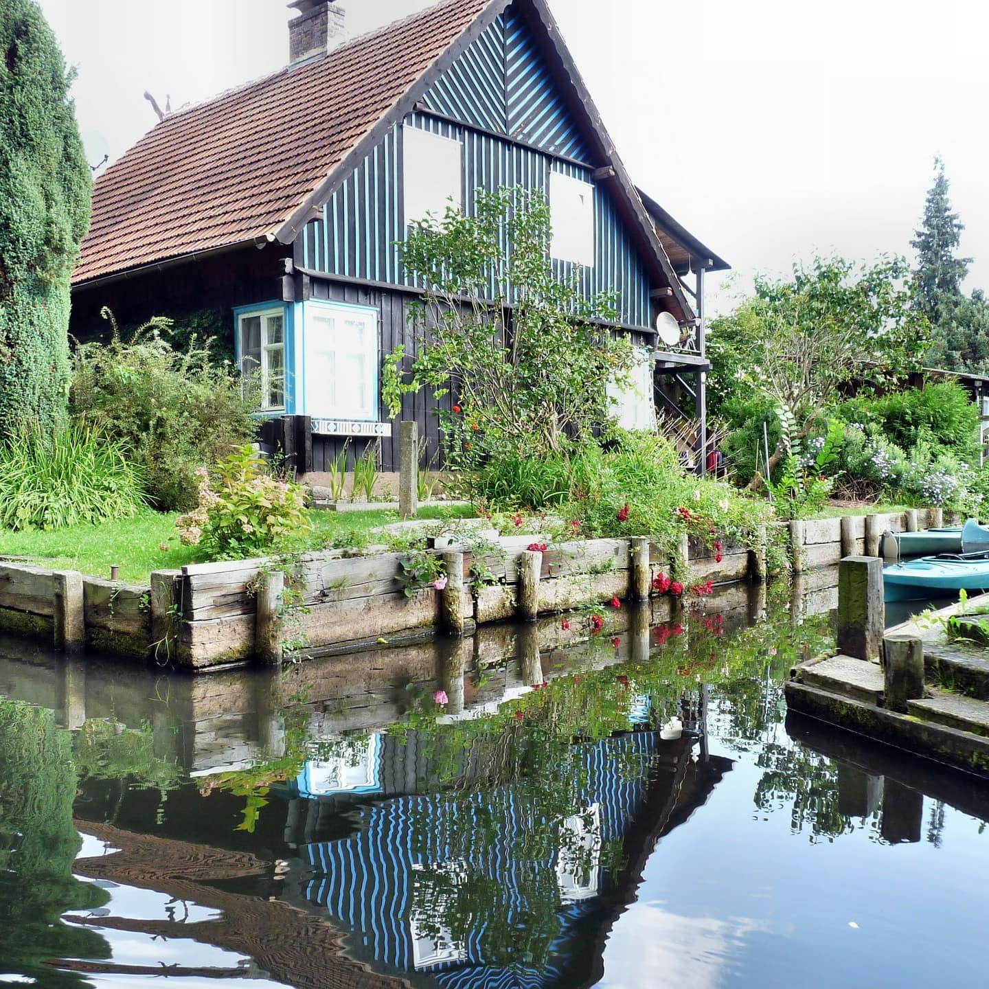 Ferienhaus im Spreewald direkt am Wasser mit Garten und Ruderboot 